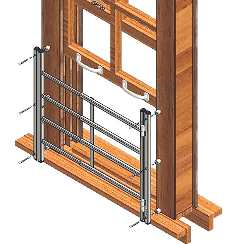 Defender Security Segal 9179775 16 in, Carbon Steel, Black, Fixed 3-Bar Window Grill, 15-1/4 in.H x 23-1/2 in-38 in.W - Image 5